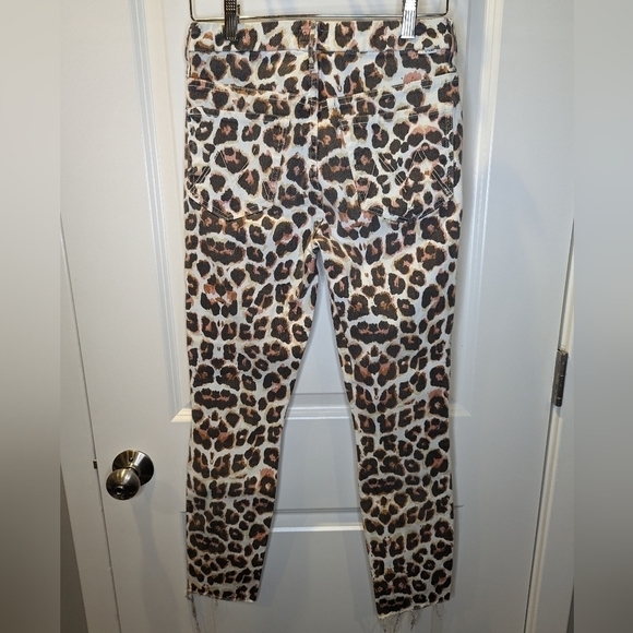 Mother Jeans Leopard "Looker" High Waist Cropped Skinny Size 26 - Picture 3 of 6